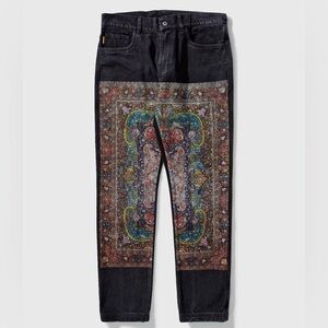 Pleasures Walk On Me Denim Pant Size 30 Mens Black Persian Rug Design